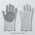 Silicone pet grooming glove with rounded nubs for a massage-style brush at bath time
