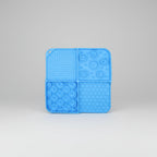 Sky Blue food-grade silicone lick mat that sticks to tile or glass during grooming