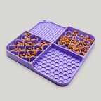 Square silicone lick mat with a suction base, 8.2 x 8.2 inches, for dogs and cats