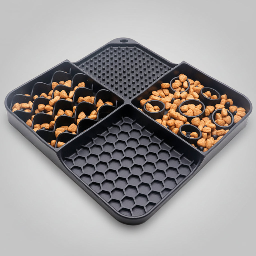 Textured food-grade silicone lick mat that makes pets lick slowly for soft food