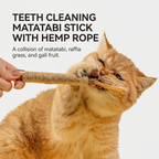 Hemp rope wrapped around a silver vine wood core, a natural chew toy for adult cats