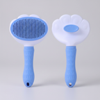 Blue Cat Claw Style slicker brush with a retracting pin head for quick fur removal