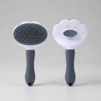Grey Cat Claw Style self-cleaning brush with rounded-tip pins and a silicone grip