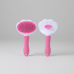 Pink Cat Claw Style slicker brush for cats and dogs with retractable stainless pins