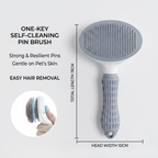Retractable-pin slicker brush that releases fur straight into the bin, no picking