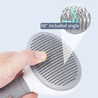 Pet slicker brush with stainless-steel pins and rounded safety tips for undercoat