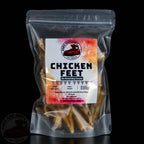 Sniff and Shift air-dried chicken feet dog chews, front view; one ingredient, dried in Malvern, PA