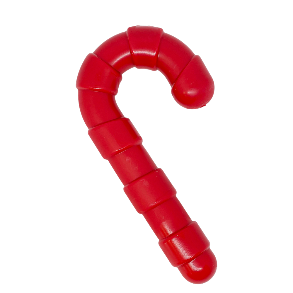 SodaPup Candy Cane nylon dog chew toy in red, a textured candy cane shape for power chewers