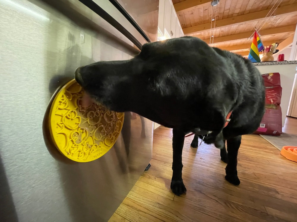 Yellow rubber duck lick mat by SodaPup, made in the USA from BPA-free, FDA-compliant TPE