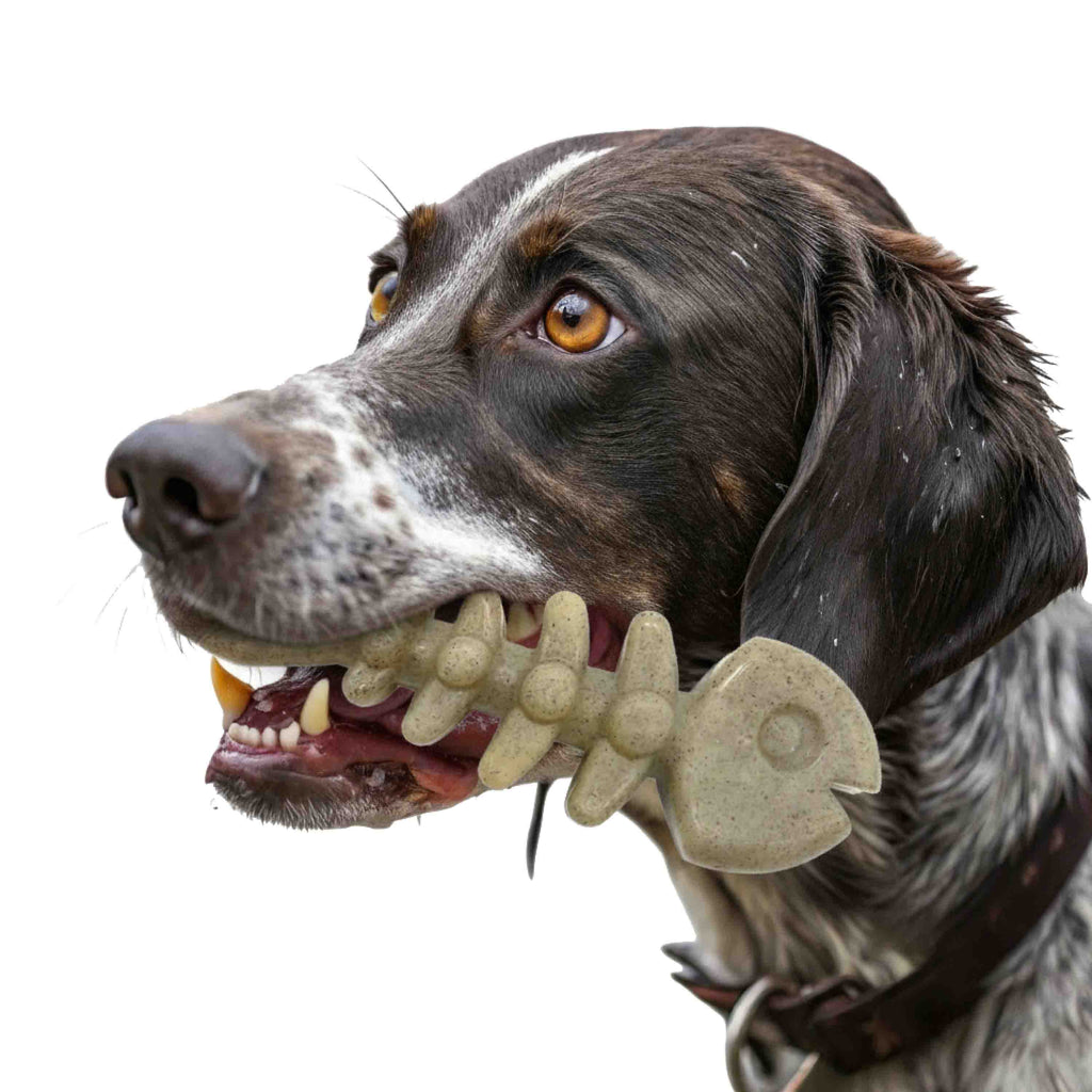 Brown Fish Bone by SodaPup, a 6 oz FDA-compliant, BPA-free nylon chew made in the USA