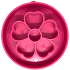 SodaPup Flower eBowl slow feeder dog bowl in pink with raised petal-shaped ridges