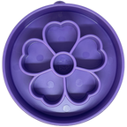 Purple SodaPup Flower eBowl, a made-in-USA TPE slow feeder bowl that holds about 4 cups