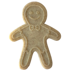 SodaPup Gingerbread Man nylon dog chew toy in brown, shaped like a gingerbread cookie