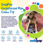 Product synopsis graphic for the brown SodaPup Gingerbread Man nylon chew toy