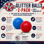 SodaPup Glitter Ball 2-Pack sized to fit most ball launchers, about 2.5 inches per ball