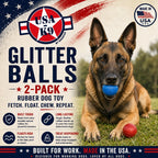 SodaPup Glitter Ball 2-Pack soft rubber dog balls that float in pools, lakes and the ocean