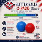 SodaPup Glitter Ball 2-Pack with hollow centers for small treats or a few pieces of kibble