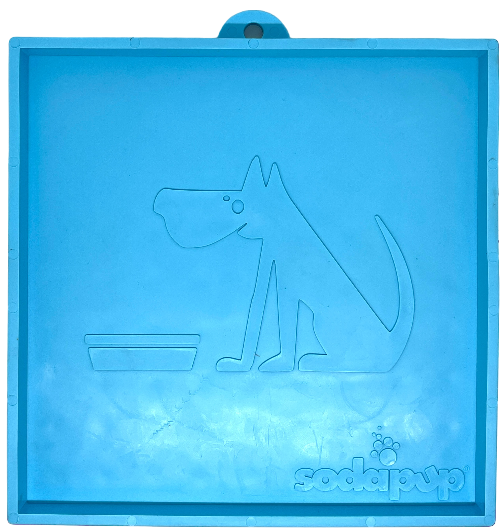 Light blue Hold 'em suction cup holder from SodaPup for hands-free lick mat sessions