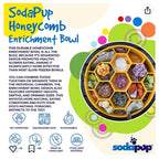 SodaPup Honeycomb eBowl slow feeder with deep hexagon sections that hold kibble or wet food