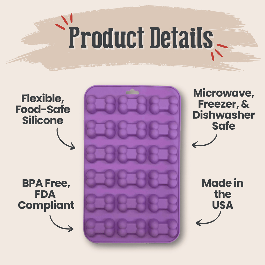 Silicone jelly treat mold for dogs, 4.25 x 6.75 x 0.75 inches and 1.7 ounces, by SodaPup