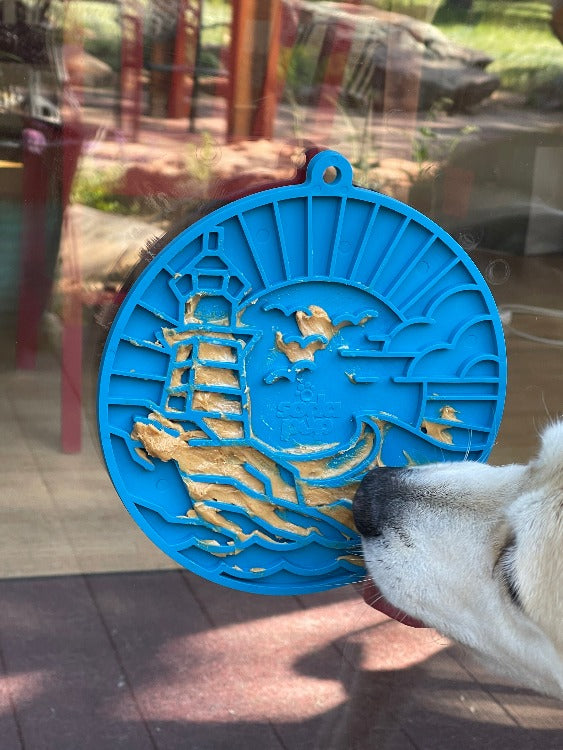 SodaPup Lighthouse eMat nautical lick mat for spreading peanut butter, yogurt or wet food