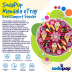 Product synopsis for the pink SodaPup Mandala eTray shallow slow feeder for dogs