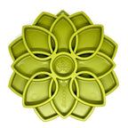 SodaPup Mandala eTray in green, a 0.6 inch deep slow feeder for flat-faced dog breeds