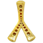 SodaPup MOD Wishbone nylon dog chew toy in brown with a Y-shape and fillable holes