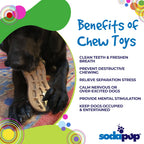 Benefits graphic for the brown SodaPup Peanut, a made-in-USA nylon dog chew