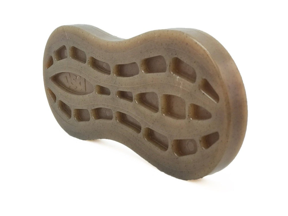 Brown nylon Peanut chew by SodaPup, a made-in-USA chew toy for medium and large dogs