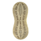 SodaPup Peanut nylon dog chew toy in brown with a curved, peanut-shaped body