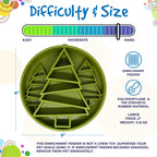 Difficulty and size graphic for the SodaPup Pine Tree eBowl, 8 x 8 x 2 inches