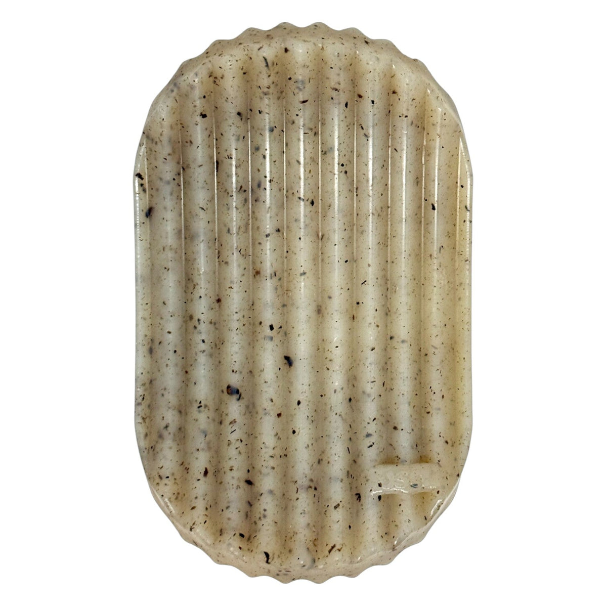 Brown SodaPup Potato Chip nylon chew toy, 5.5 x 3.5 inches, with ridges that hold spreads