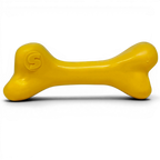SodaPup PUP-X Rubber Bone, Large in yellow, a soft floating chew and fetch toy