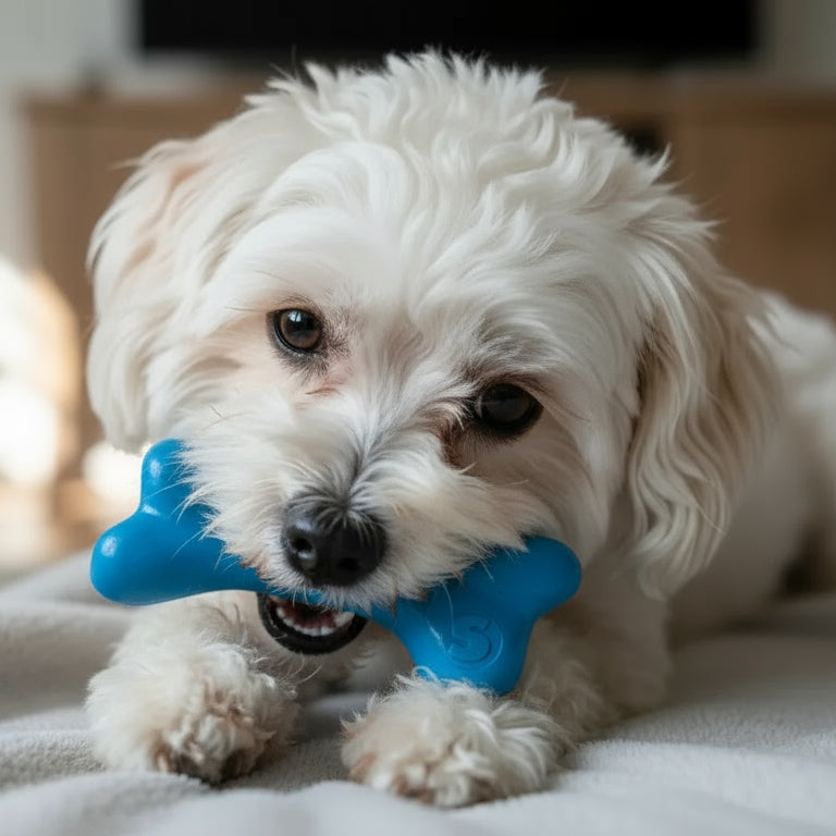 SodaPup PUP-X Rubber Bone in a smaller size for dogs that prefer a lighter chew toy
