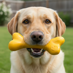 SodaPup PUP-X bone-shaped rubber chew toy that is soft and chewy for moderate chewers