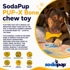 Yellow SodaPup PUP-X Rubber Bone, Large, 6.5 inches long for dogs about 30 to 50 lb