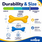 Large yellow PUP-X bone by SodaPup, made in the USA from FDA-compliant synthetic rubber