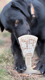 Waffle Tower nylon chew from SodaPup that can be filled with a spread and frozen