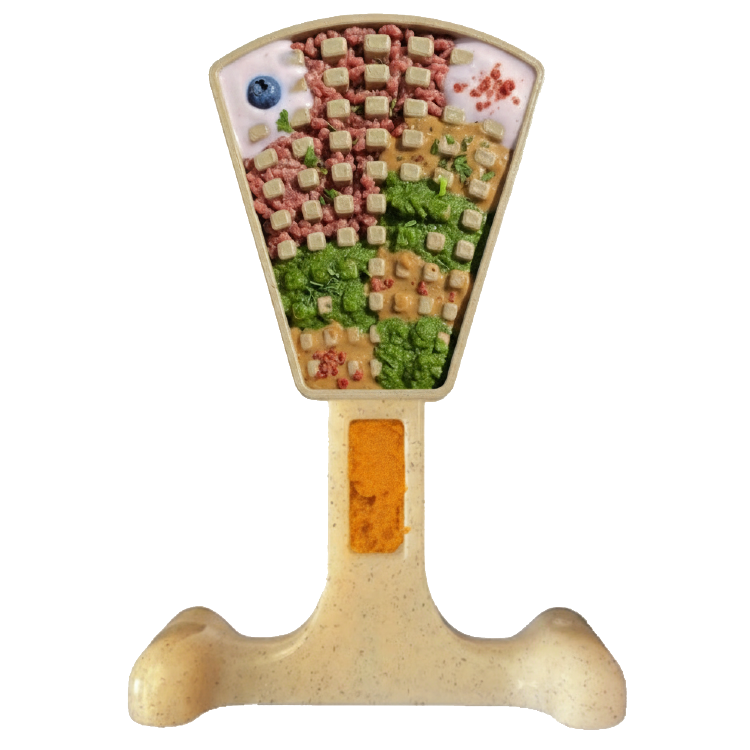 SodaPup Waffle Tower eChew, a tall nylon chew toy with a raised waffle pattern for dogs