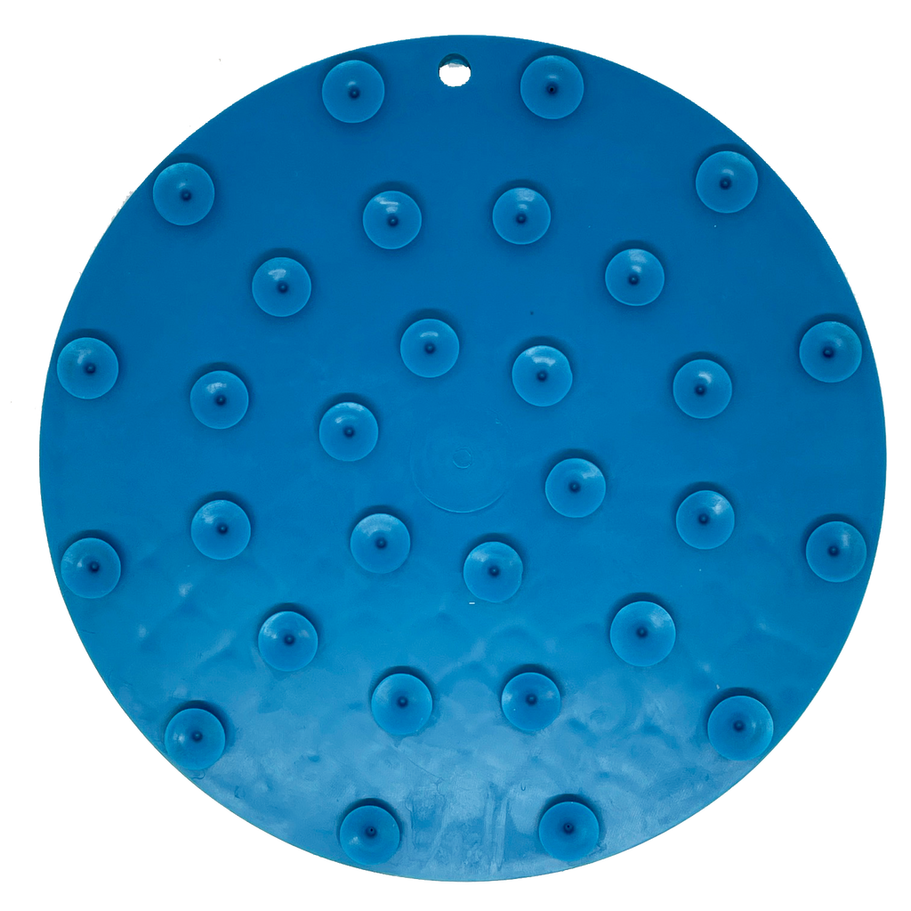 Blue SodaPup Whale eMat with suction cups for tile, glass and tub walls at bath time