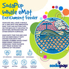 Product synopsis graphic for the blue SodaPup Whale eMat enrichment lick mat