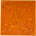 SodaPup Zombie eMat lick mat in orange with the same raised skull-and-zombie Halloween design