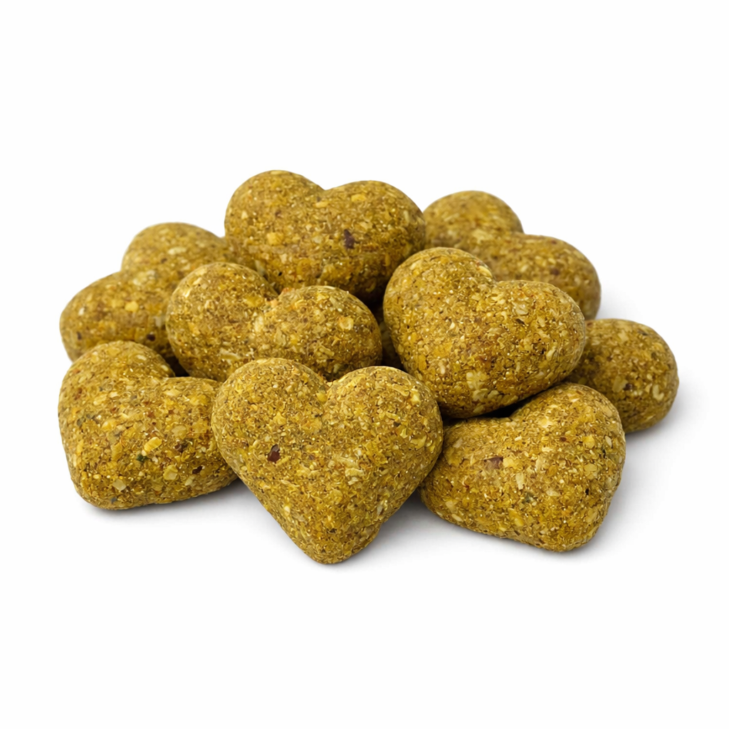 Heart-shaped Calming Support soft chews from The Pet Gourmet, 6 g each, for dogs only