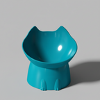 Blue tilted raised feeder bowl with a large capacity for daily meals