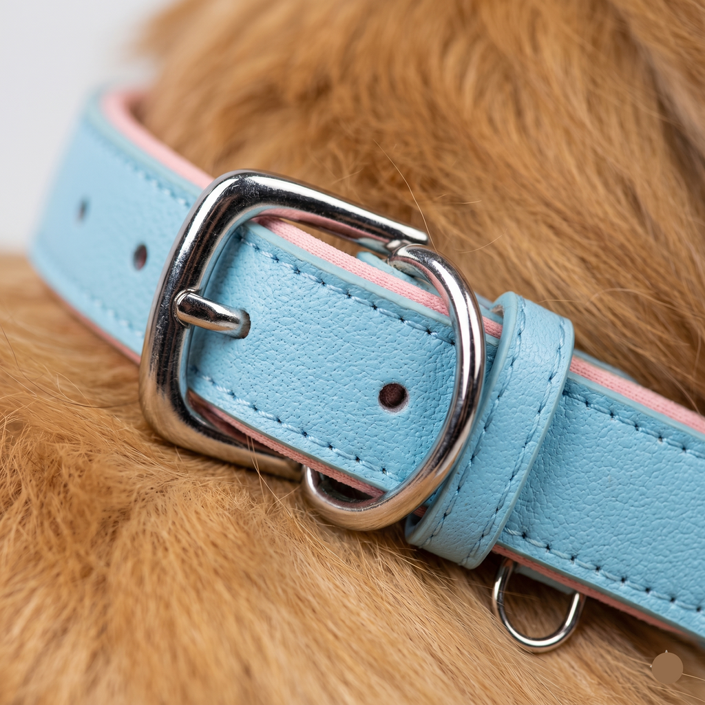 Soft two-tone dog collar in space cotton for small to large dogs on daily walks