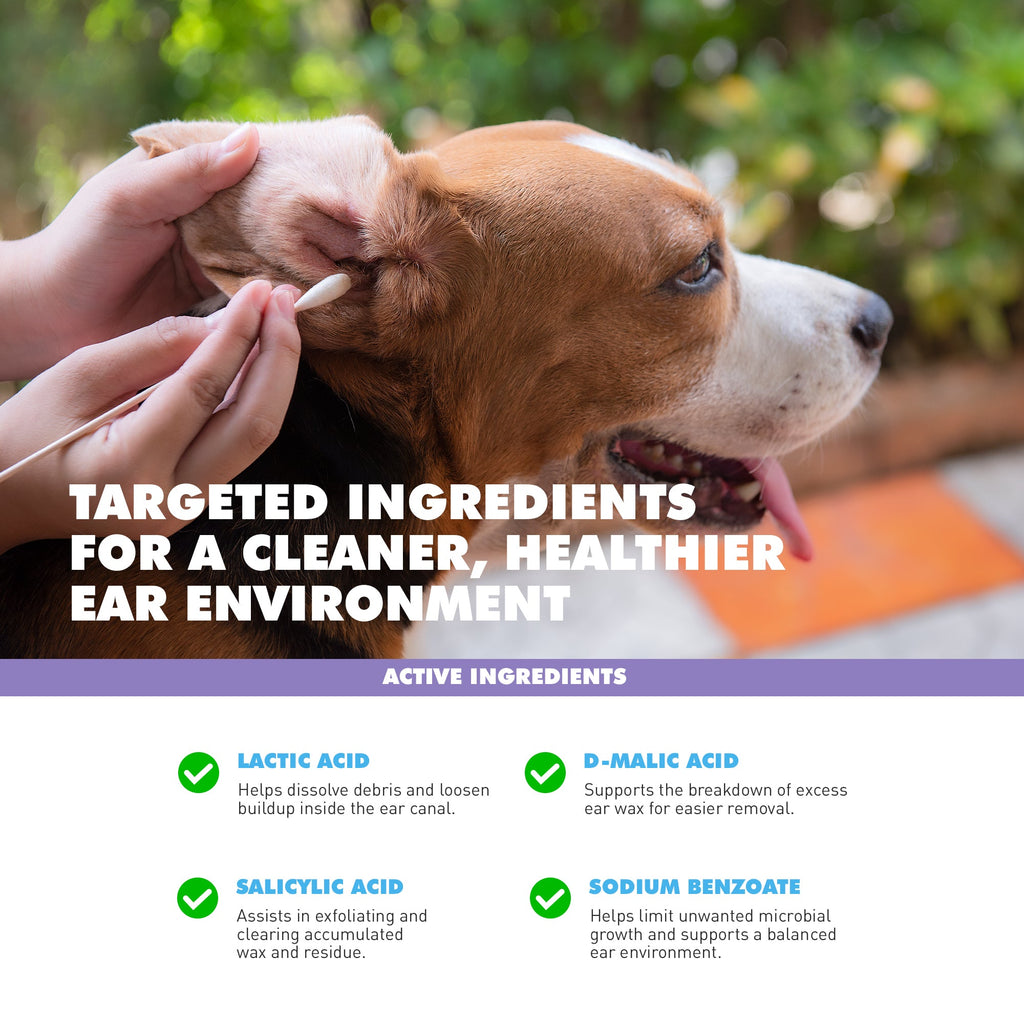 UBAVET 120 mL ear cleaning solution that helps keep pet ears fresh-smelling