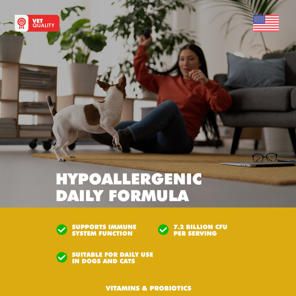 UBAVET probiotic powder with over 1 billion CFU per gram for dogs and cats
