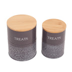 Country Living Volcanic Gray treat jars for storing dog treats, chews or small pet supplies