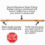 WACKYstore WUNDERleash product highlights image for the natural rubber stretch leash